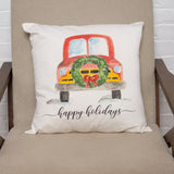 Red Truck watercolor pillow
