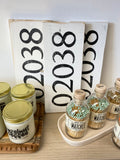 Personalized zip code wood sign