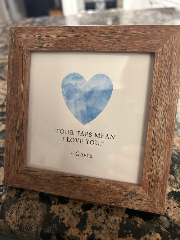 Blue heart print