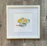 Framed 8x8" Watercolor Art - Nursery/Child theme