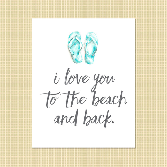 I Love You to the Beach & Back Watercolor print