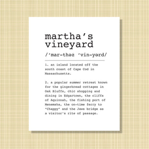 Martha's Vineyard Definition Print