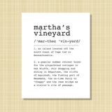 Martha's Vineyard Definition Print