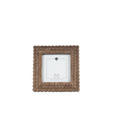 Wood scallop photo frame for 4x4 pic, espresso - 17020