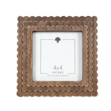 Wood scallop photo frame for 4x4 pic, espresso - 17020