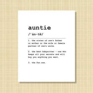 Auntie Definition Print
