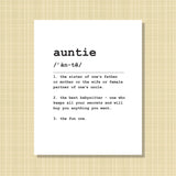 Auntie Definition Print