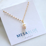 Double Pearl Drop Necklace