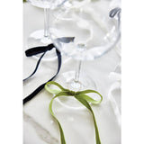 Velvet Bow Wine Charms - Green - Set of 6