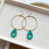 Earrings Wicket Goods Teal tear drop