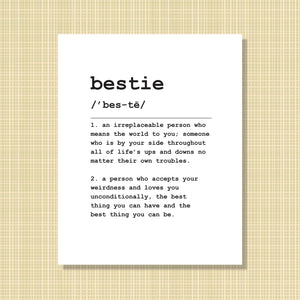 Bestie Definition Print