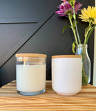Coconut Soy Wax Candle - Private Label - No Label: Vanilla / White Ceramic