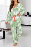 Green Plaid Pajama Set