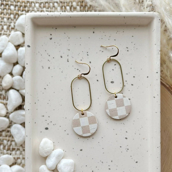 Earrings Wicket goods Sand Checkerboard