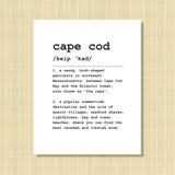 Cape Cod Definition Print