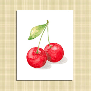 Cherries watercolor print