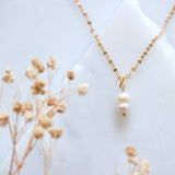 Double Pearl Drop Necklace