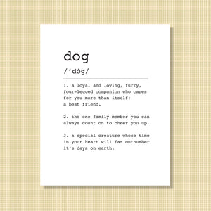 dog Definition Print