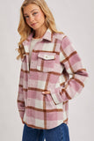 PLAID BRUSHED FLANNEL SHACKET