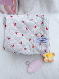 Cherry Quilted Handmade Makeup Bag: Cherry Balm / One-Size