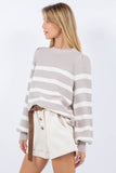 STRIPED KNIT SWEATER TOP