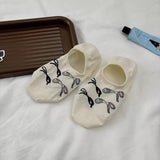 Bow Knit Boat Socks White