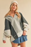 Gray Color Block Sweatshirt