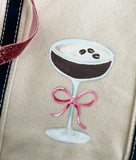 Hand Painted Mini Canvas Tote - Espresso Martini