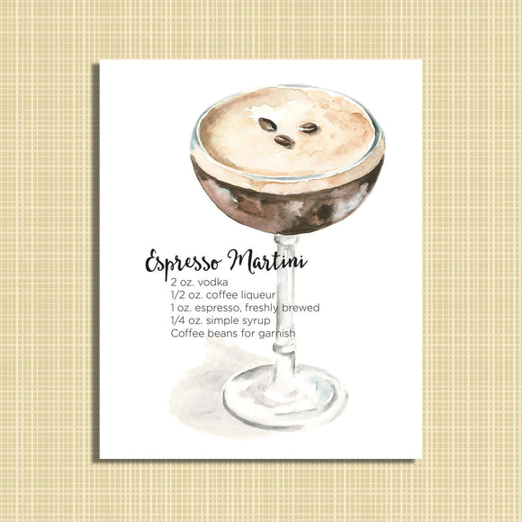 Espresso Martini Watercolor print