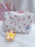 Cherry Quilted Handmade Makeup Bag: Cherry Balm / One-Size