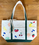 Hand Painted Medium Canvas Tote - Fruit Medley
