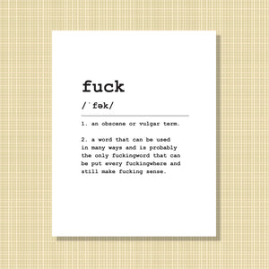 fuck Definition Print