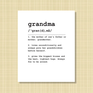 grandma Definition Print