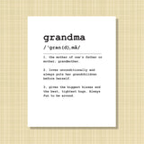 grandma Definition Print