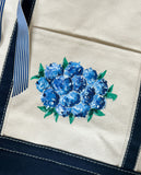 Hand Painted Large Canvas Tote - Hydrangeas