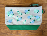 Hand Painted Canvas Travel Pouch - Multi Hydrangeas