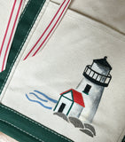 Hand Painted Medium Canvas Tote - Lighthouse