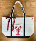 Hand Painted Medium Canvas Tote - Lobster