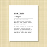Maine Definition Print