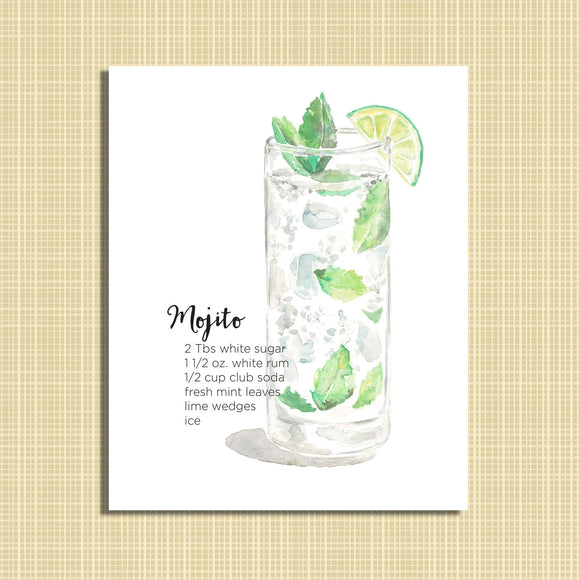 Mojito Watercolor print