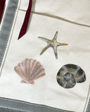 Hand Painted Large Canvas Tote - Seashells