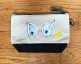 Hand Painted Canvas Travel Pouch - Oysters