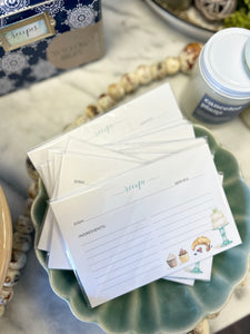 Watercolor recipe cards