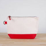 Hand Painted Canvas Travel Pouch - strawberries