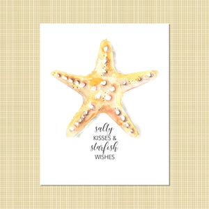 Starfish Wishes Watercolor Print