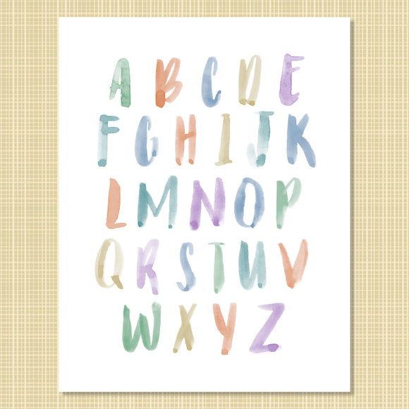 Watercolor Alphabet Poster