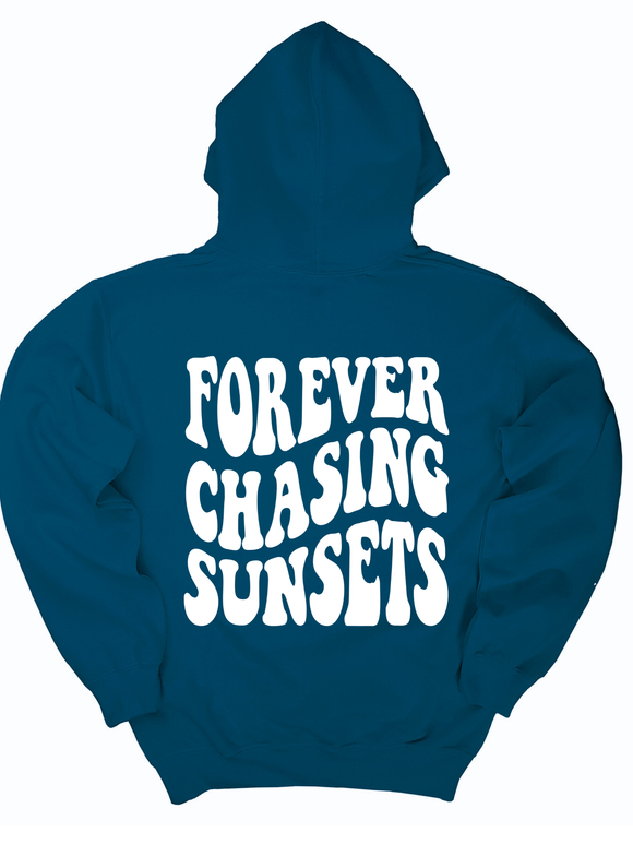 Forever Chasing Sunsets Blue Hoodie