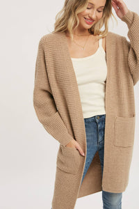 WAFFLE SWEATER CARDIGAN