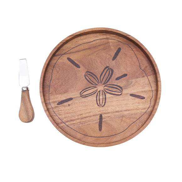 Sand Dollar Charcuterie Serving Tray With Spreader