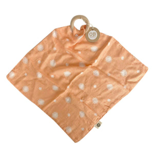 Muslin Security Blanket  Peach Daisy Print